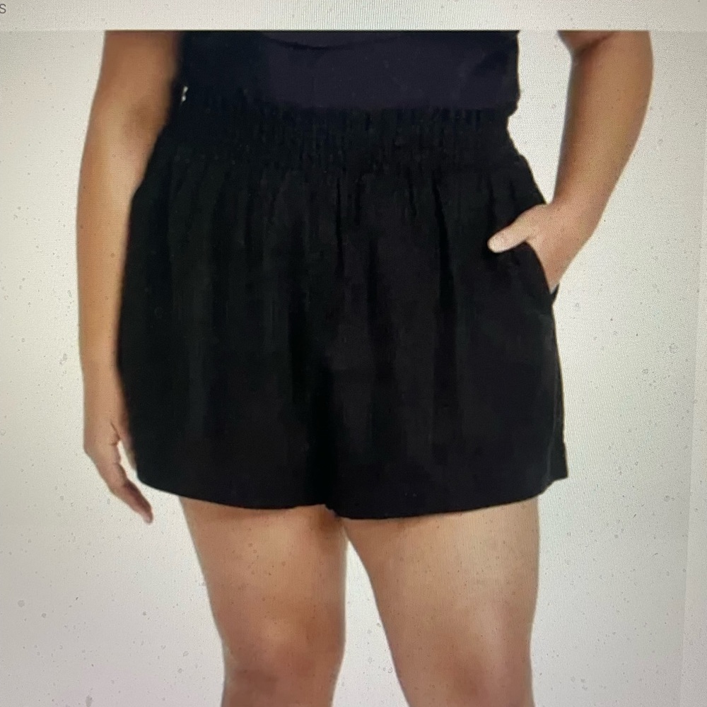Ava & Viv Size 4X Black Linen Blend Shorts With Pockets!!